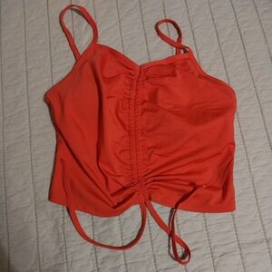 Red Ruched Tank Top